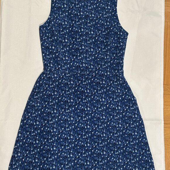 Gap Navy & White Speckled Fit & Flare Dress - Pockets - Size 6 - Picture 3 of 6